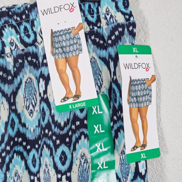 Wildfox Shorts Blue Print Women’s 3X Easy Breezy Bold Resortwear - Picture 7 of 10